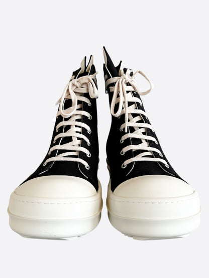 Rick Owens Black & White High Top Sneakers