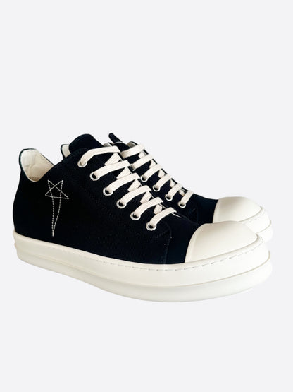 Rick Owens Black & White Pentagram Low Top Sneakers