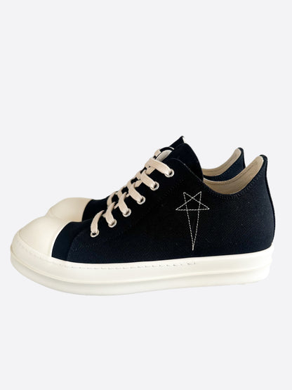 Rick Owens Black & White Pentagram Low Top Sneakers