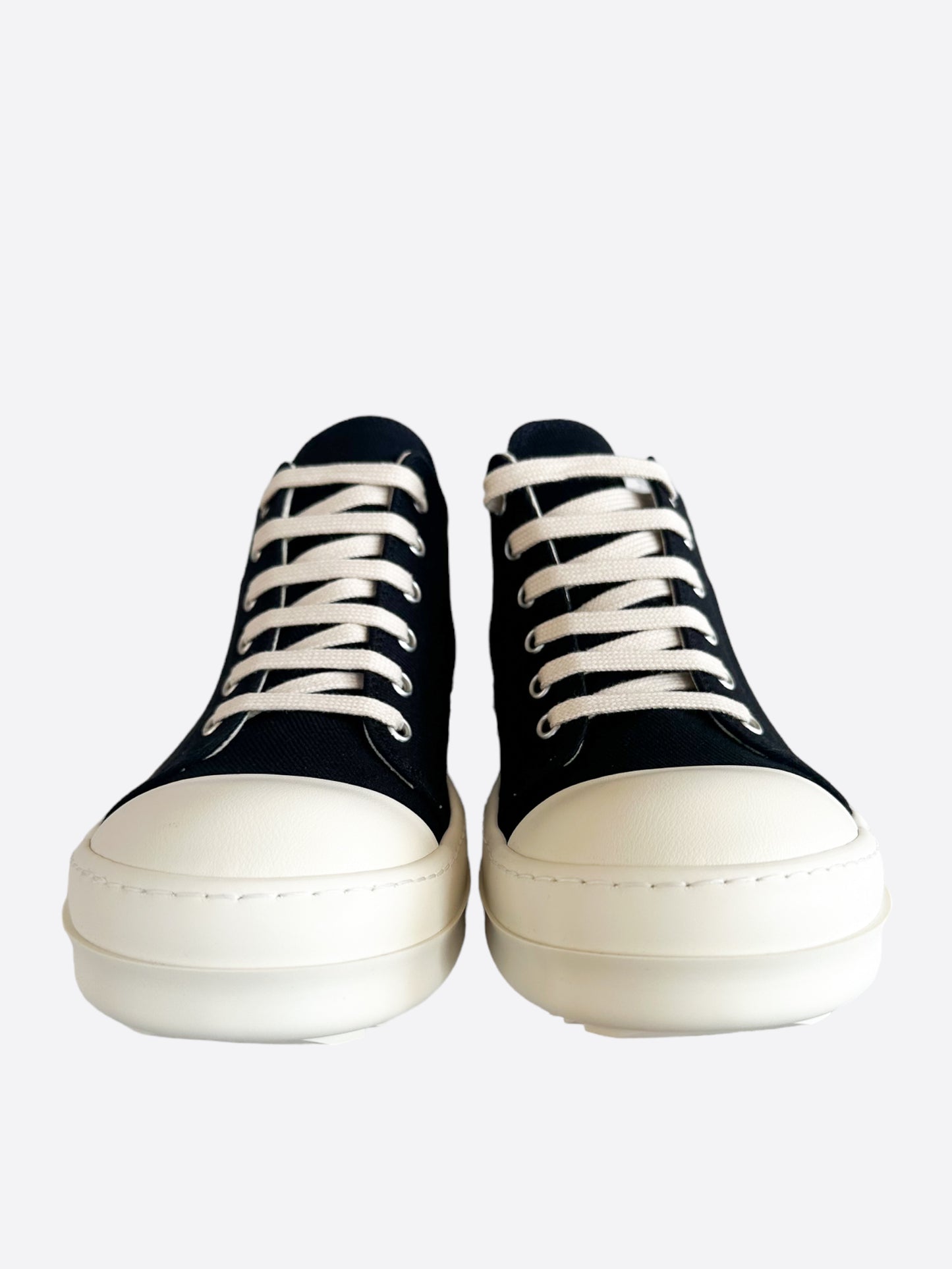 Rick Owens Black & White Pentagram Low Top Sneakers