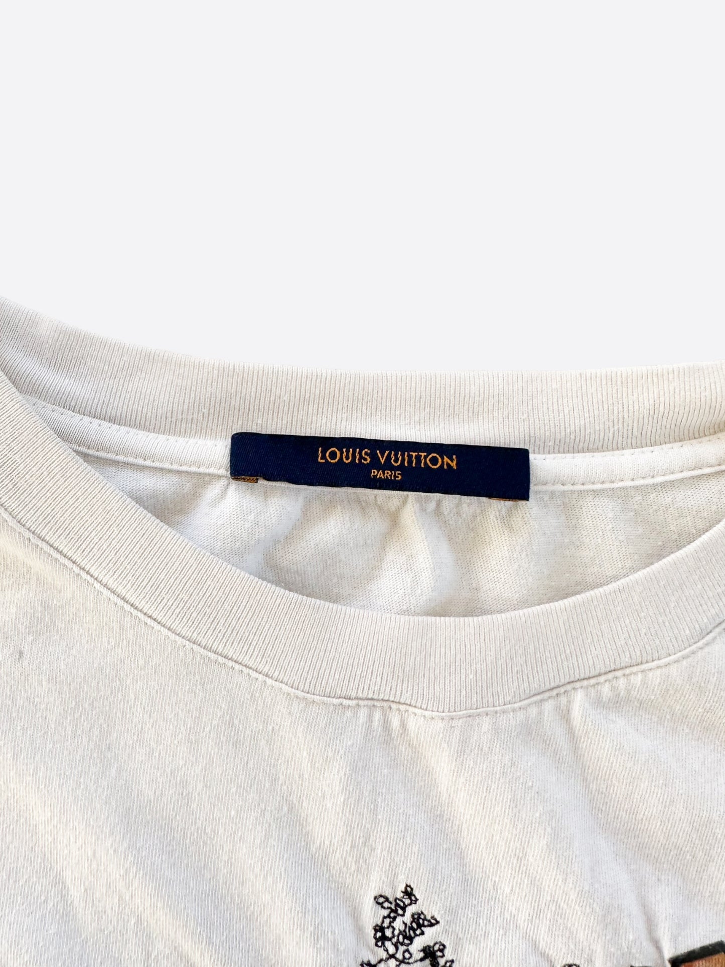 Louis Vuitton White Oz Embroidered T-Shirt