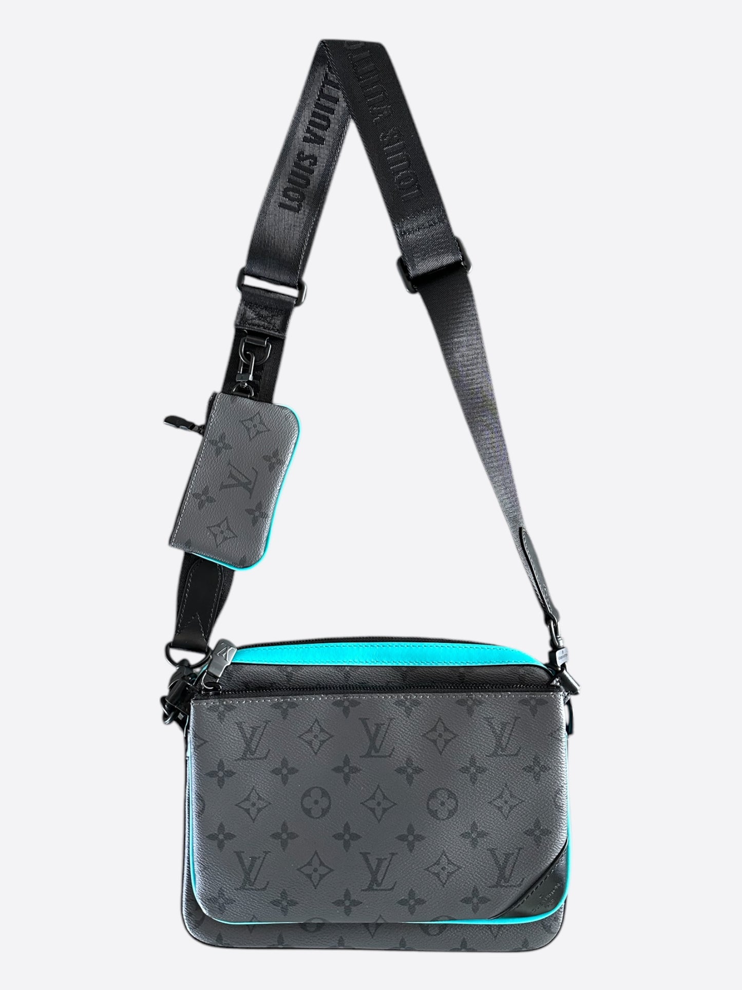 Louis Vuitton Grey & Blue Monogram Trio Messenger Bag