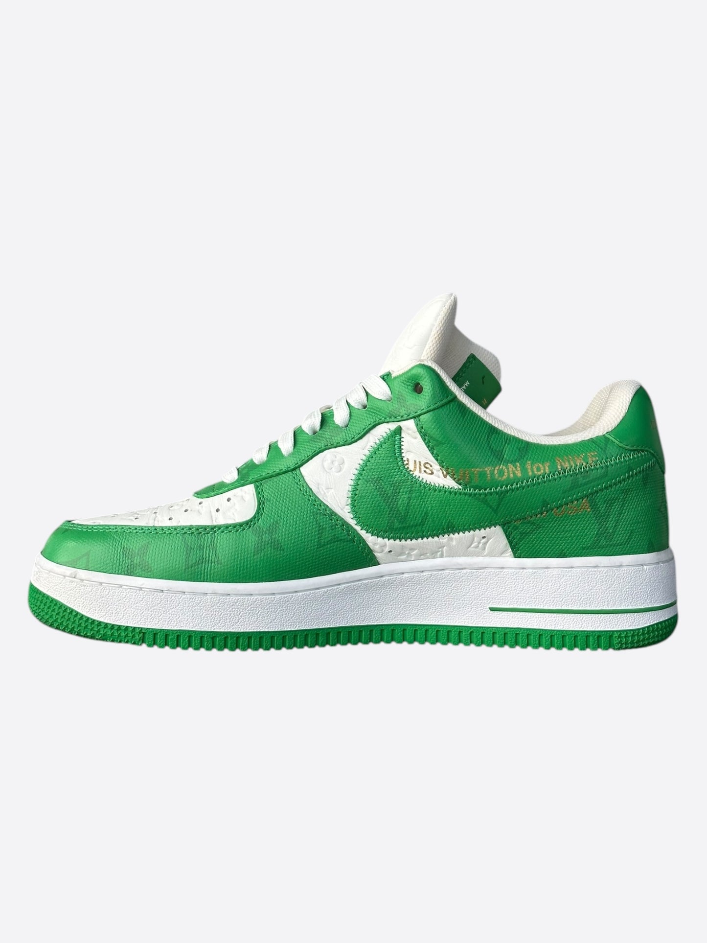 Louis Vuitton Nike Green & White Monogram Air Force 1