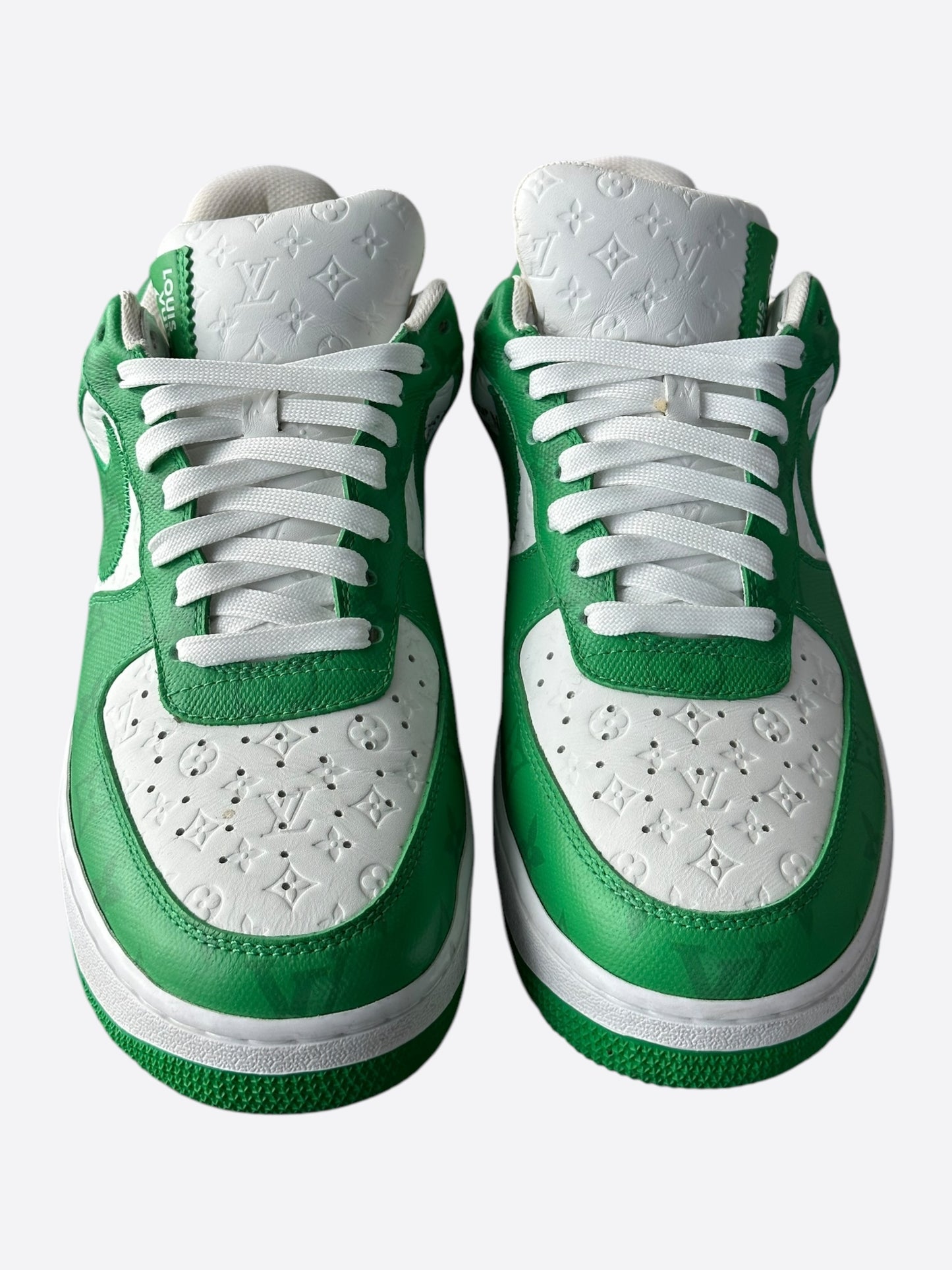 Louis Vuitton Nike Green & White Monogram Air Force 1