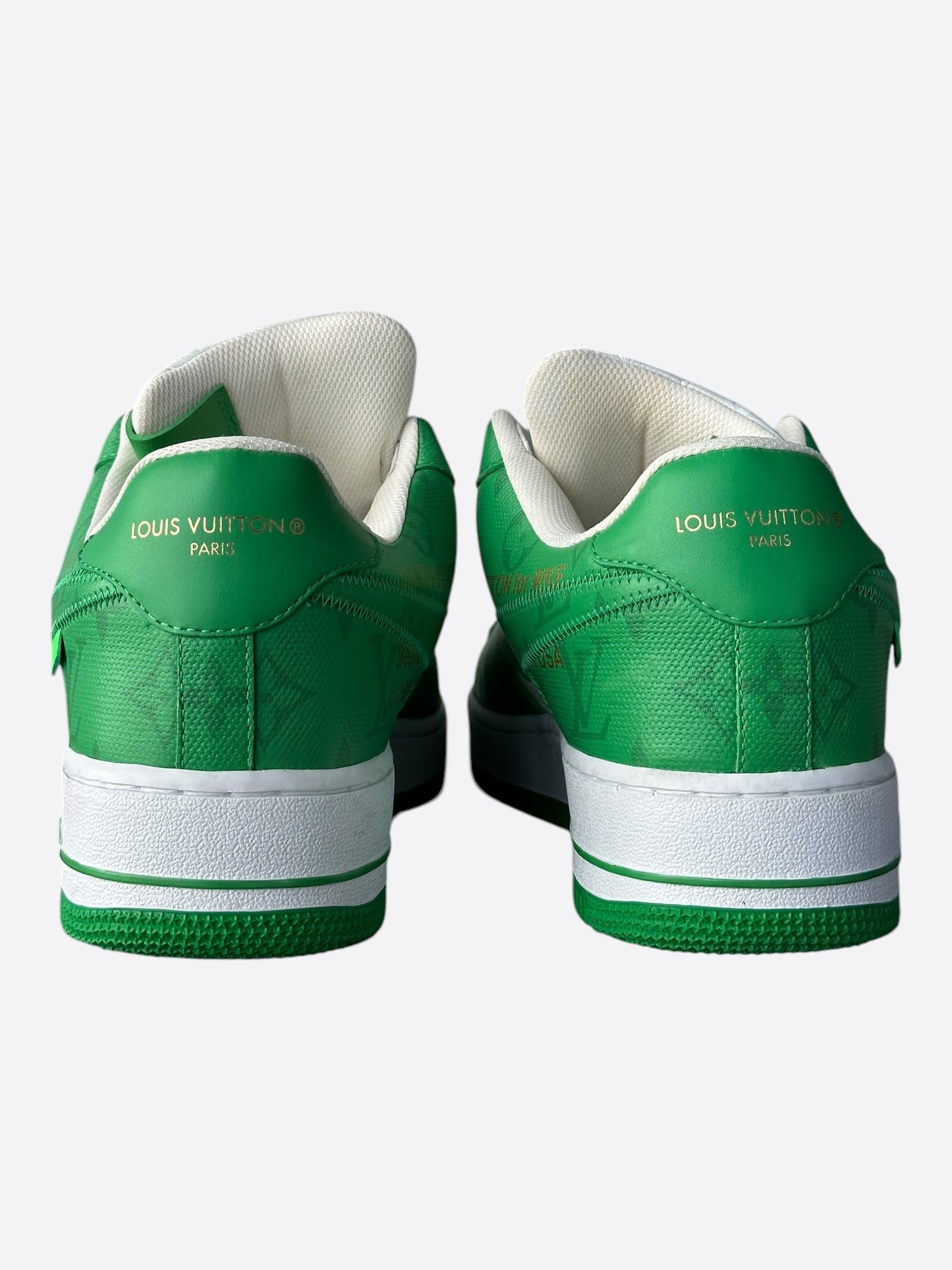 Louis Vuitton Nike Green & White Monogram Air Force 1