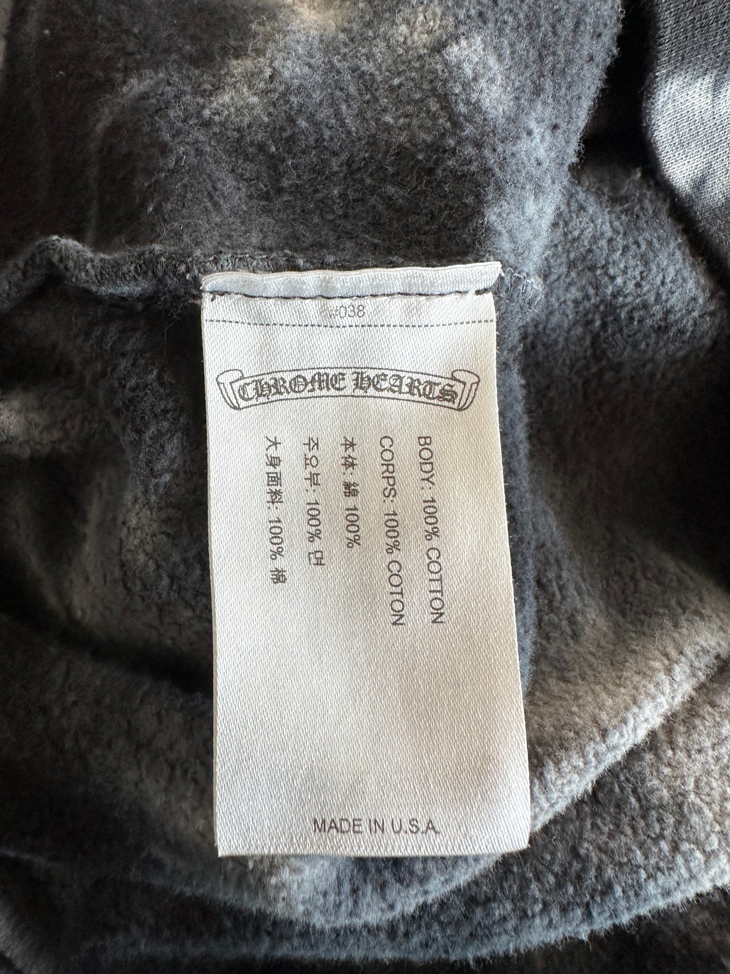 Chrome Hearts Black & White Tie-Dye Horseshoe Logo Hoodie