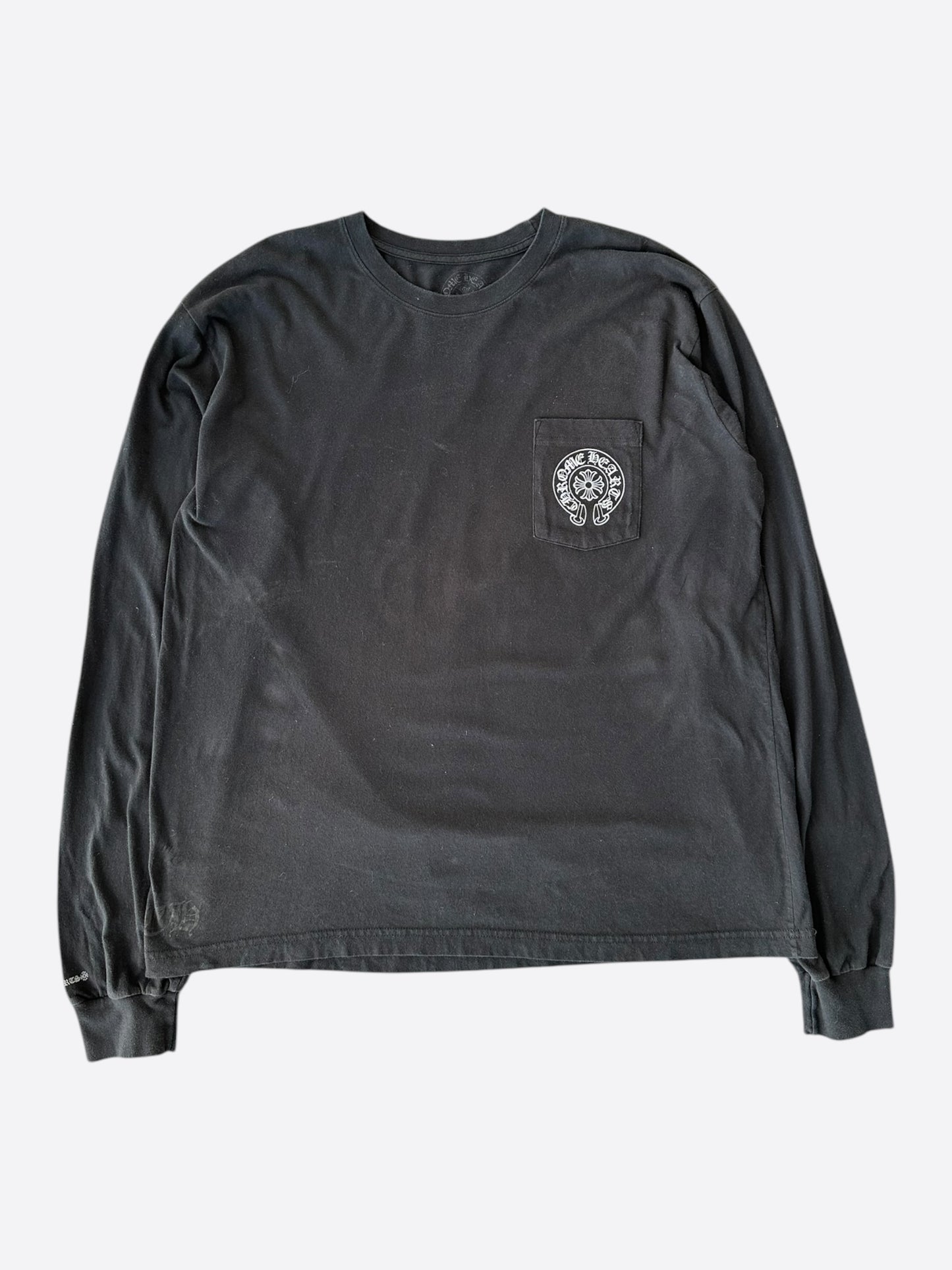 Chrome Hearts Black & Grey Staff Horseshoe Logo Longsleeve T-Shirt