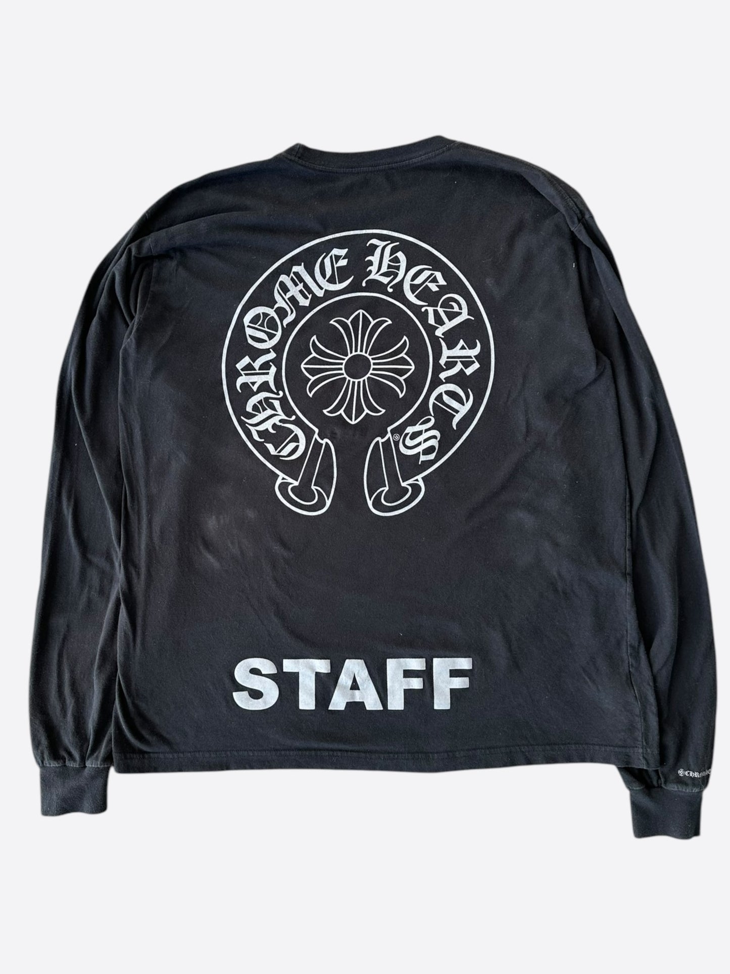 Chrome Hearts Black & Grey Staff Horseshoe Logo Longsleeve T-Shirt