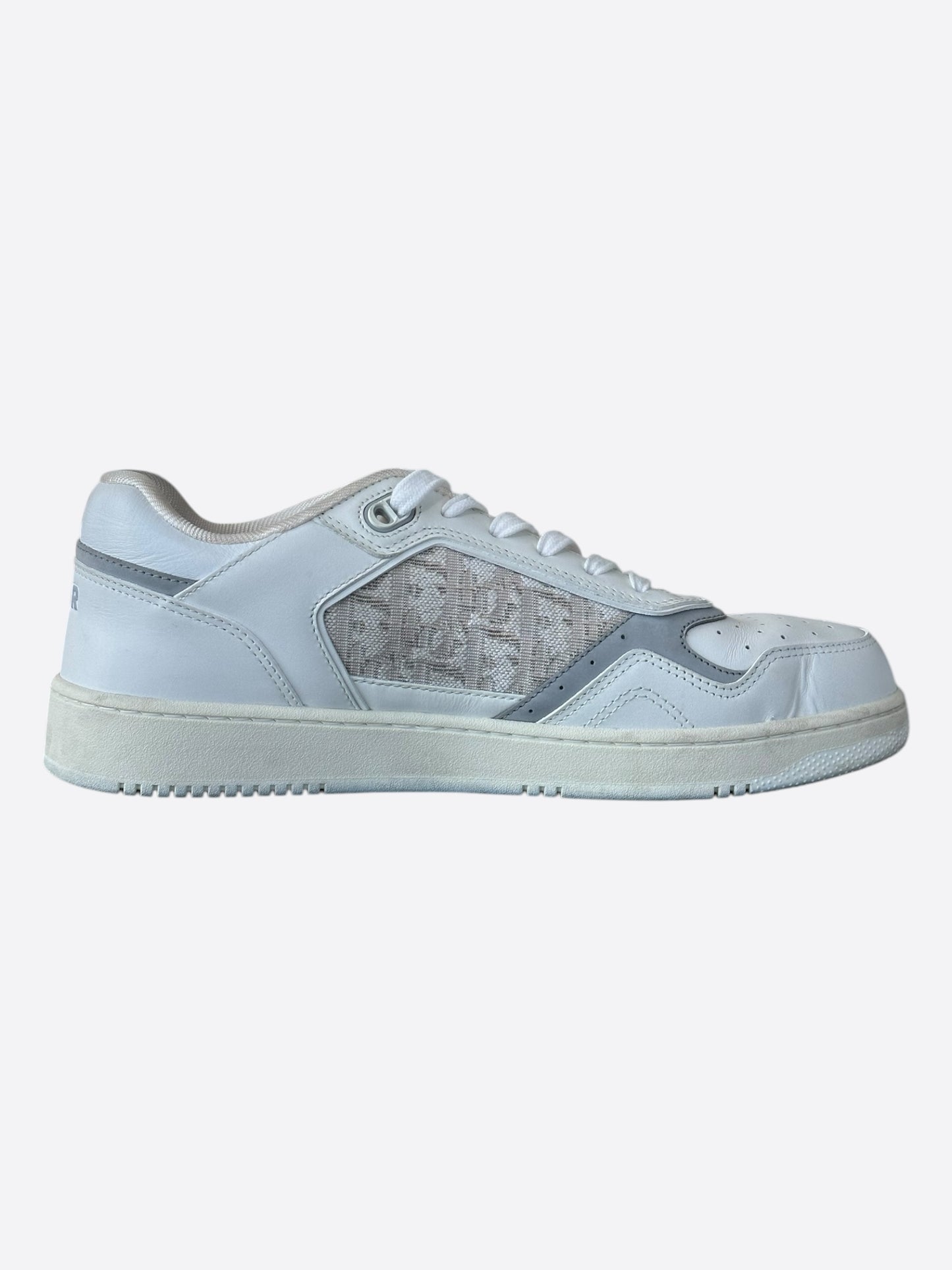 Dior White & Grey Oblique B27 Sneakers