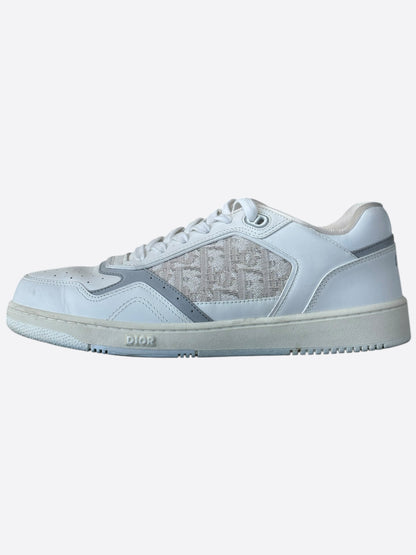 Dior White & Grey Oblique B27 Sneakers