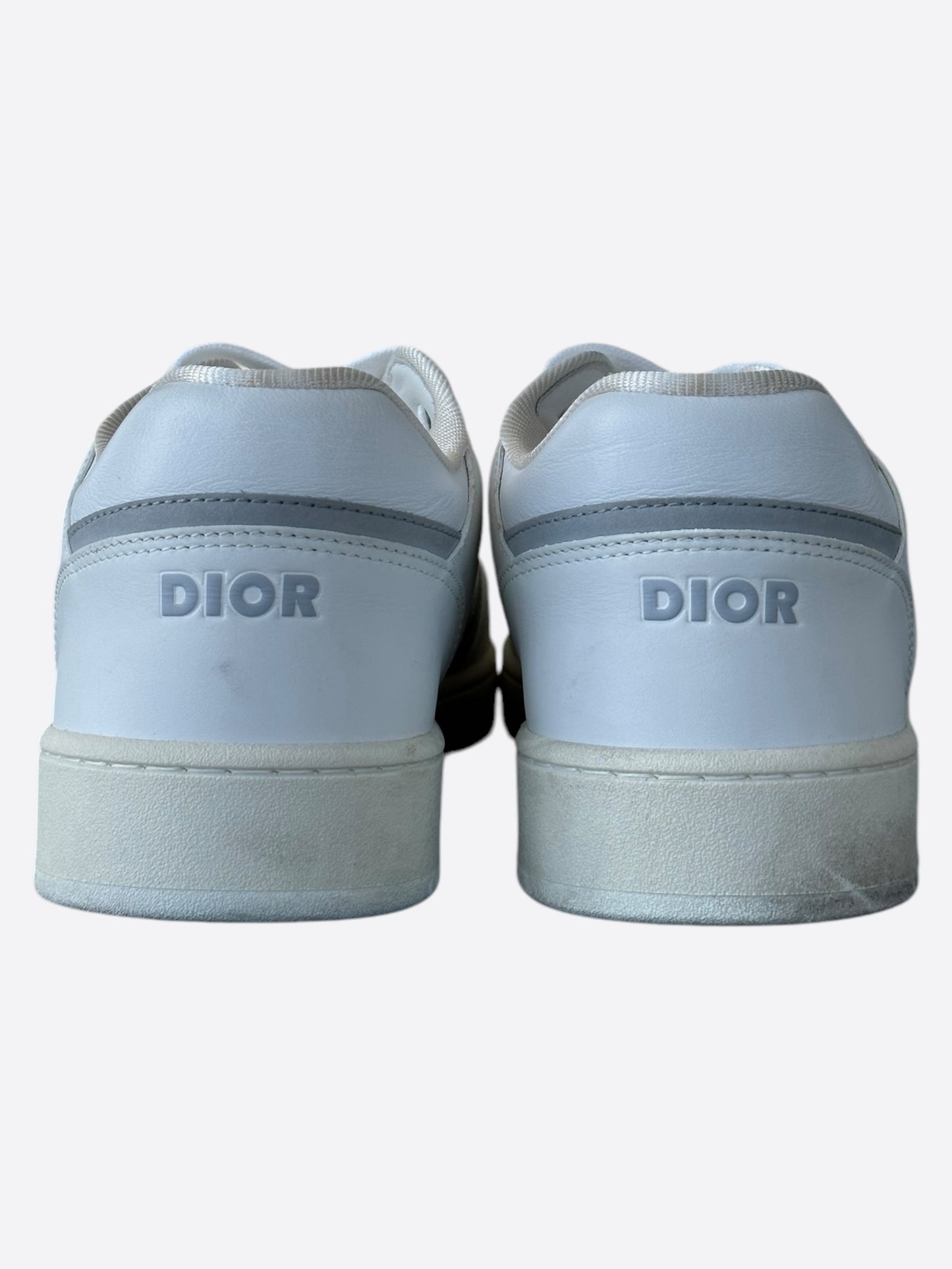 Dior White & Grey Oblique B27 Sneakers