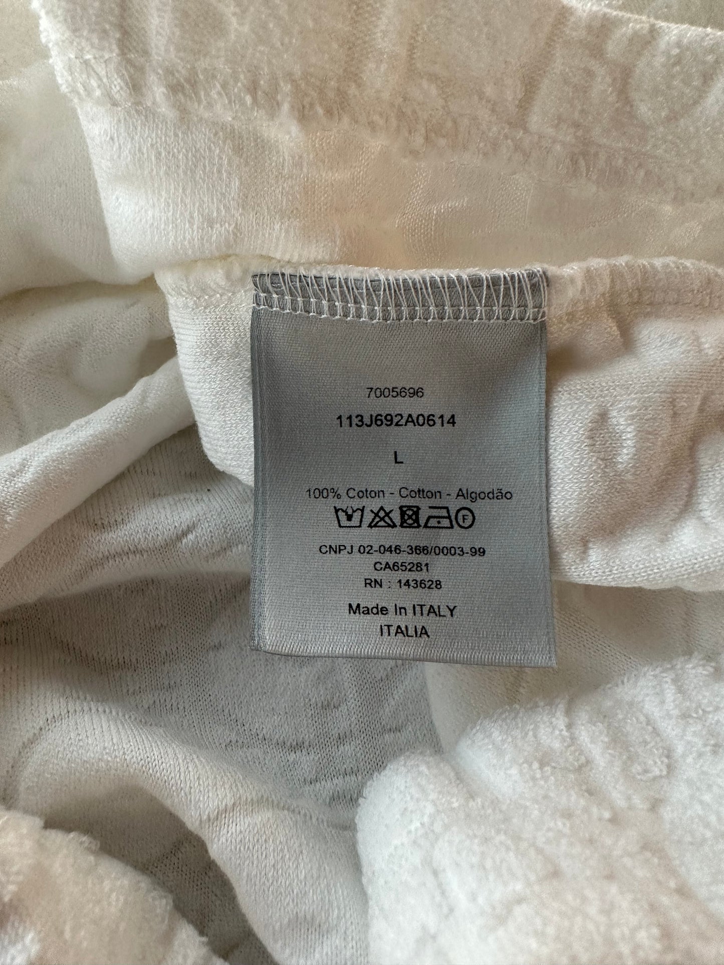 Dior White Oblique Towel T-Shirt