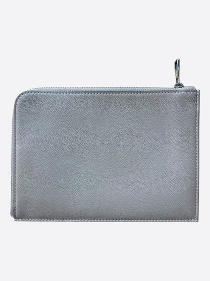 Louis Vuitton Grey Leather Jules Zip Pouch PM