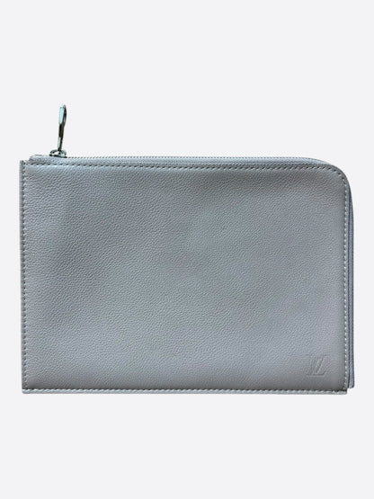 Louis Vuitton Grey Leather Jules Zip Pouch PM