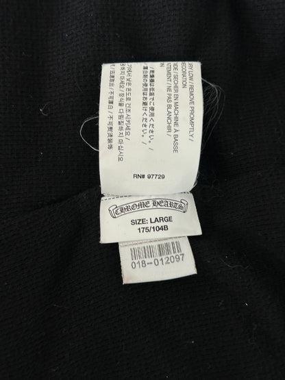 Chrome Hearts Black & Yellow Dagger Logo Zip Up Thermal Hoodie