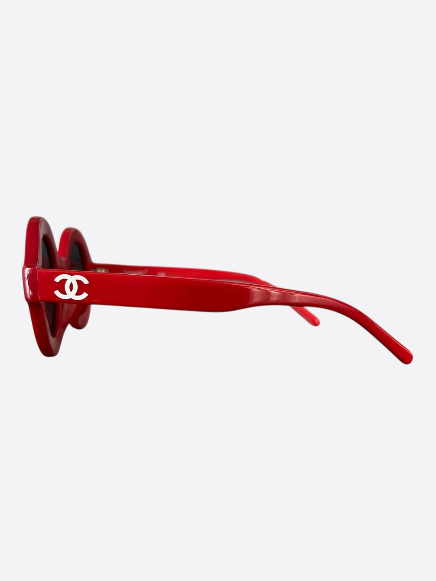 Chanel Pharrell Red & White Round Sunglasses