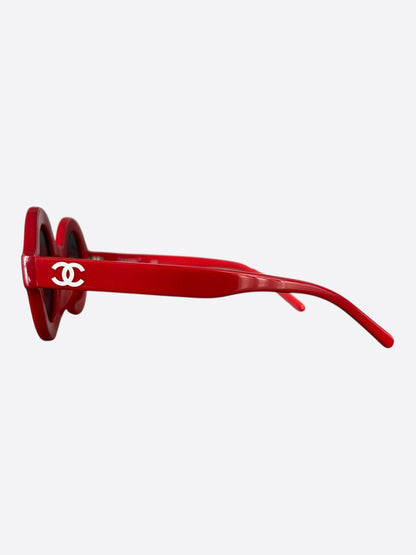 Chanel Pharrell Red & White Round Sunglasses