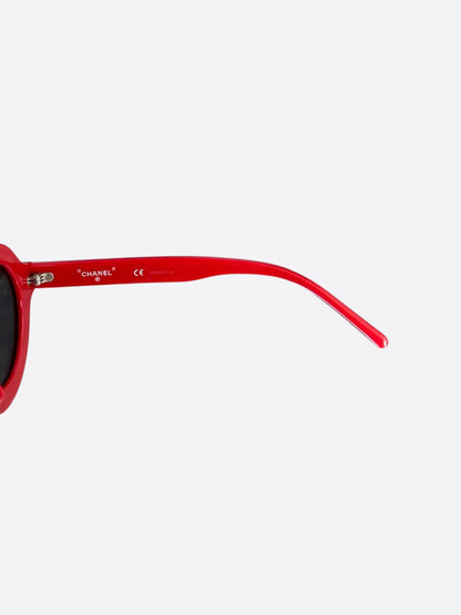 Chanel Pharrell Red & White Round Sunglasses