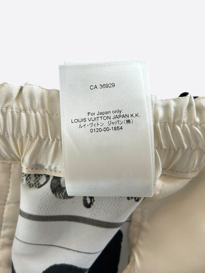 Louis Vuitton White & Multicolor Graphic Shorts