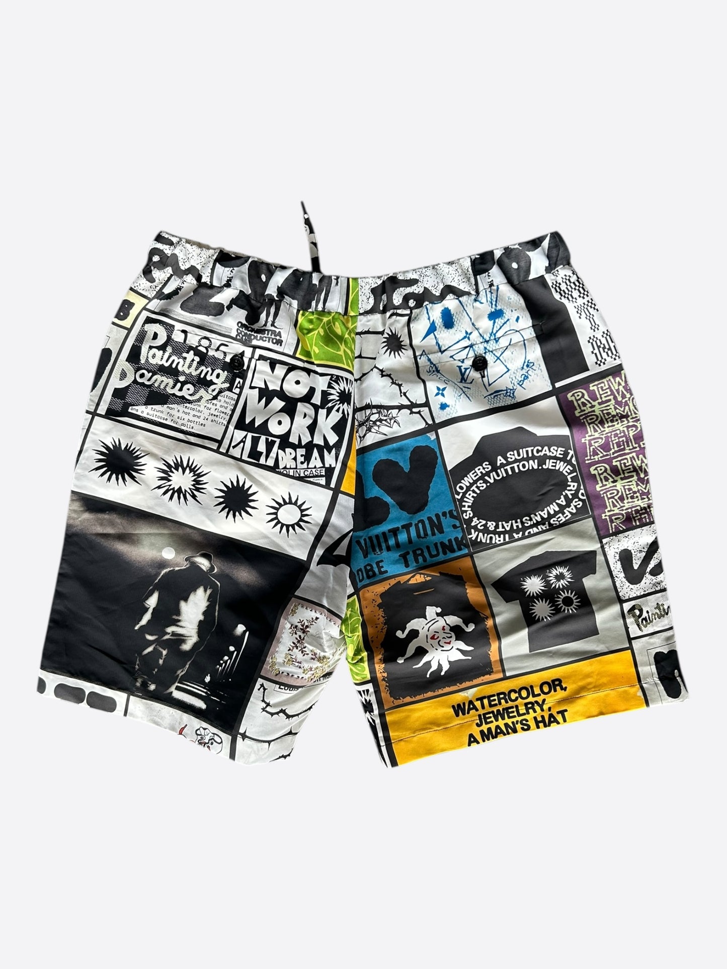 Louis Vuitton White & Multicolor Graphic Shorts