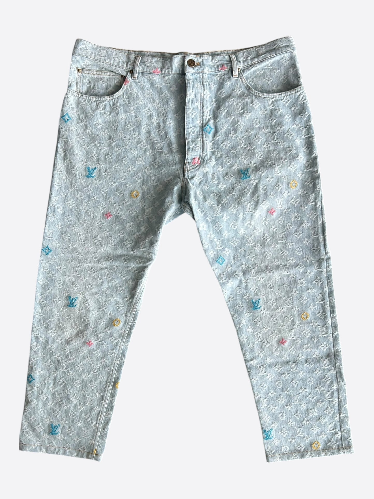 Louis Vuitton Tyler The Creator Blue & White Monogram Jeans
