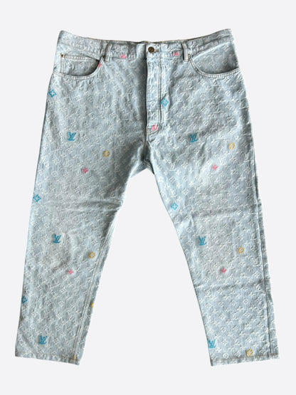 Louis Vuitton Tyler The Creator Blue & White Monogram Jeans