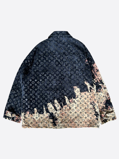 Louis Vuitton Blue Bleached Monogram Padded Velvet Jacket