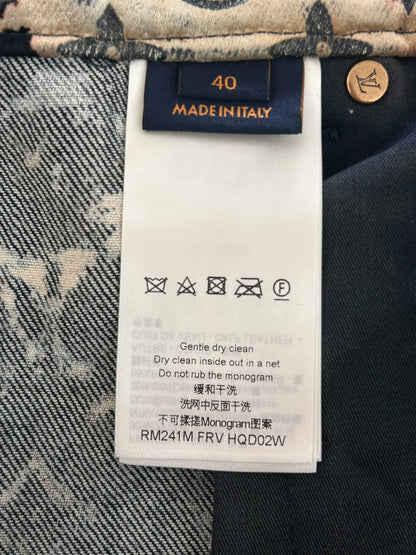 Louis Vuitton Blue Bleached Monogram Velvet Jeans
