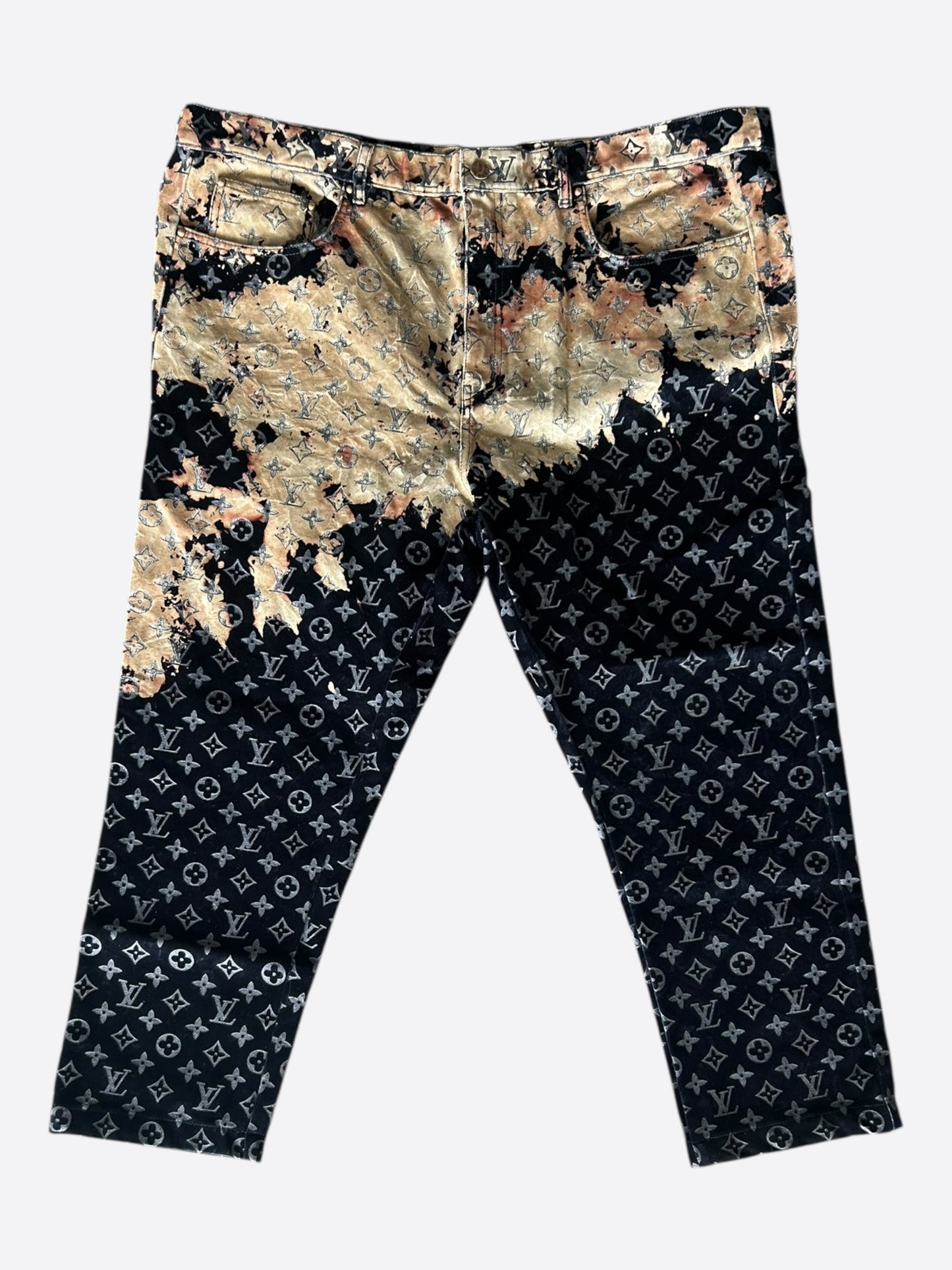 Louis Vuitton Blue Bleached Monogram Velvet Jeans