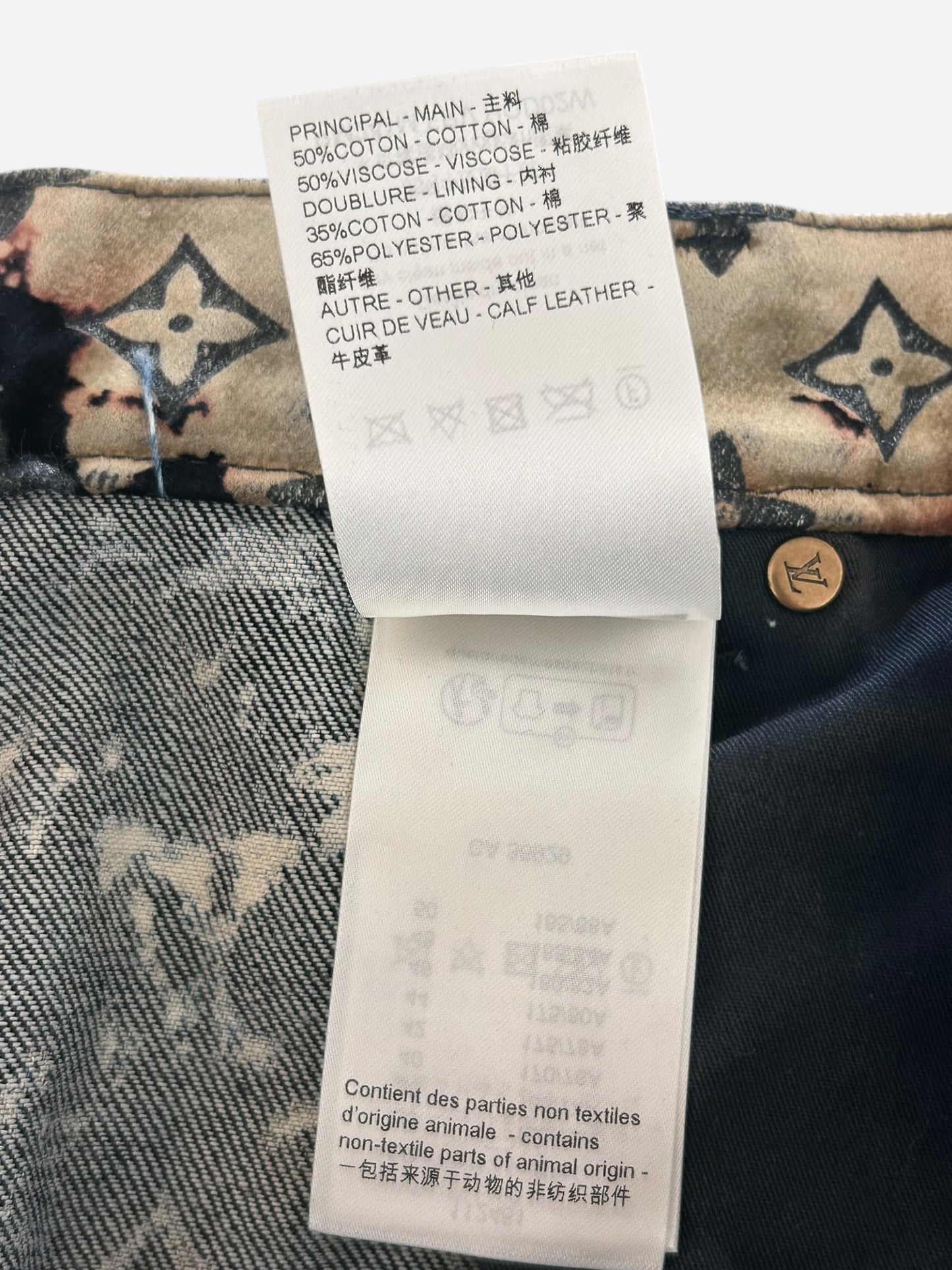 Louis Vuitton Blue Bleached Monogram Velvet Jeans