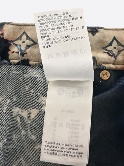 Louis Vuitton Blue Bleached Monogram Velvet Jeans