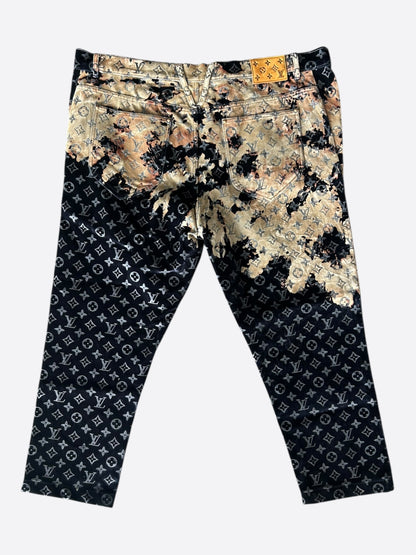 Louis Vuitton Blue Bleached Monogram Velvet Jeans