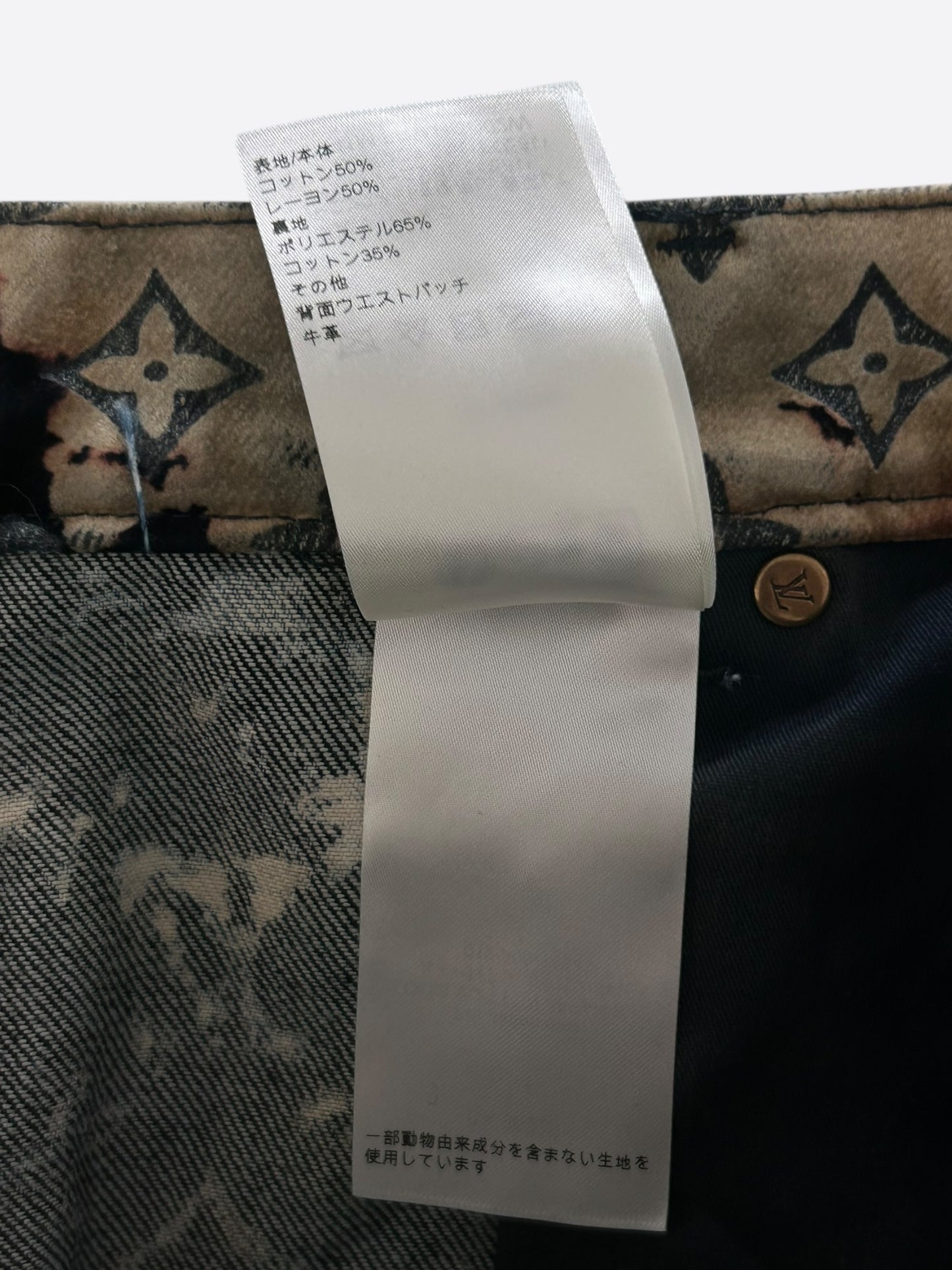 Louis Vuitton Blue Bleached Monogram Velvet Jeans