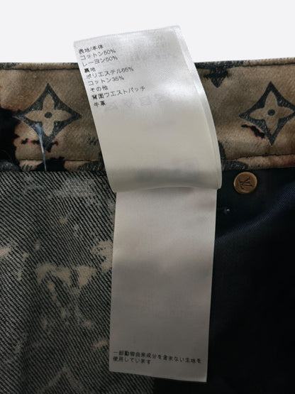 Louis Vuitton Blue Bleached Monogram Velvet Jeans