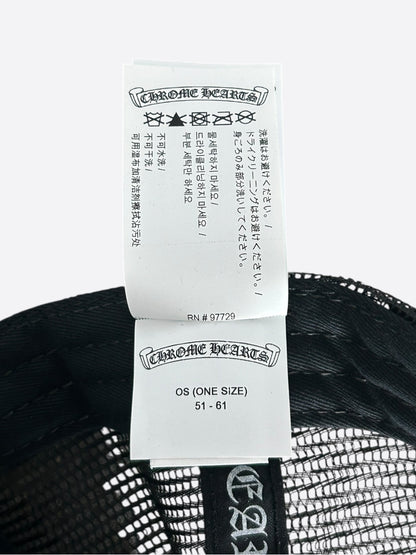 Chrome Hearts Black & White Ponyhair Triple Cross Patch Trucker Hat