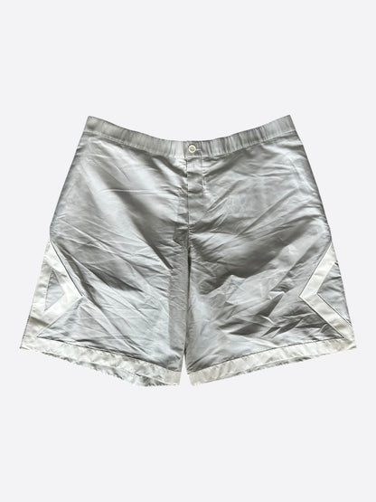 Dior Jordan Grey & White CD Logo Silk Basketball Shorts