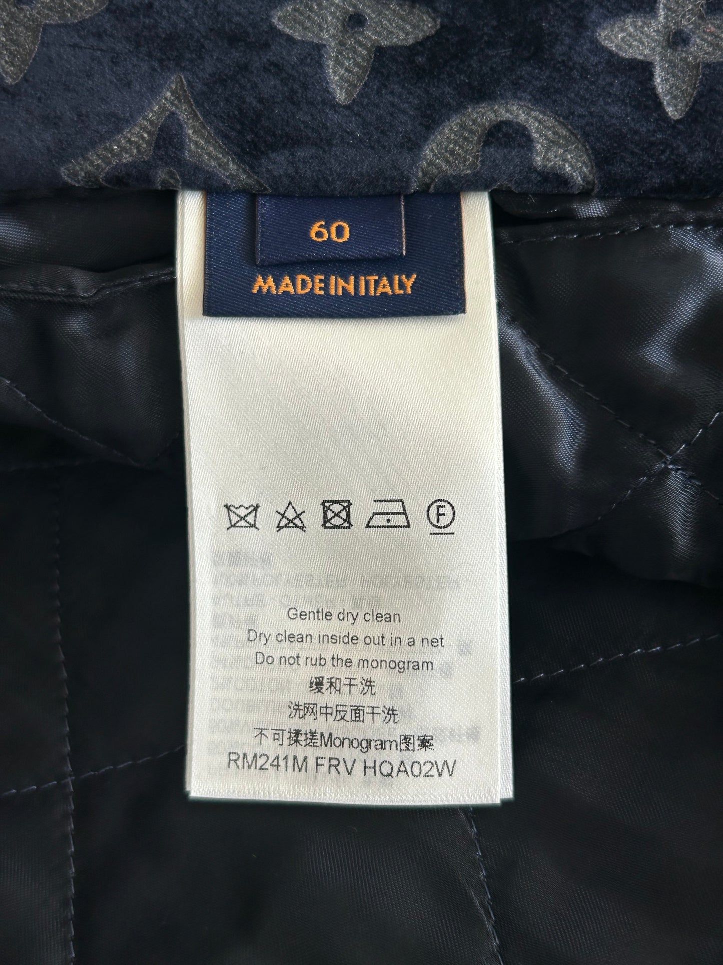 Louis Vuitton Blue Bleached Monogram Padded Velvet Jacket