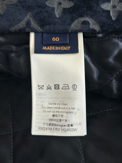 Louis Vuitton Blue Bleached Monogram Padded Velvet Jacket