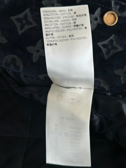 Louis Vuitton Blue Bleached Monogram Padded Velvet Jacket
