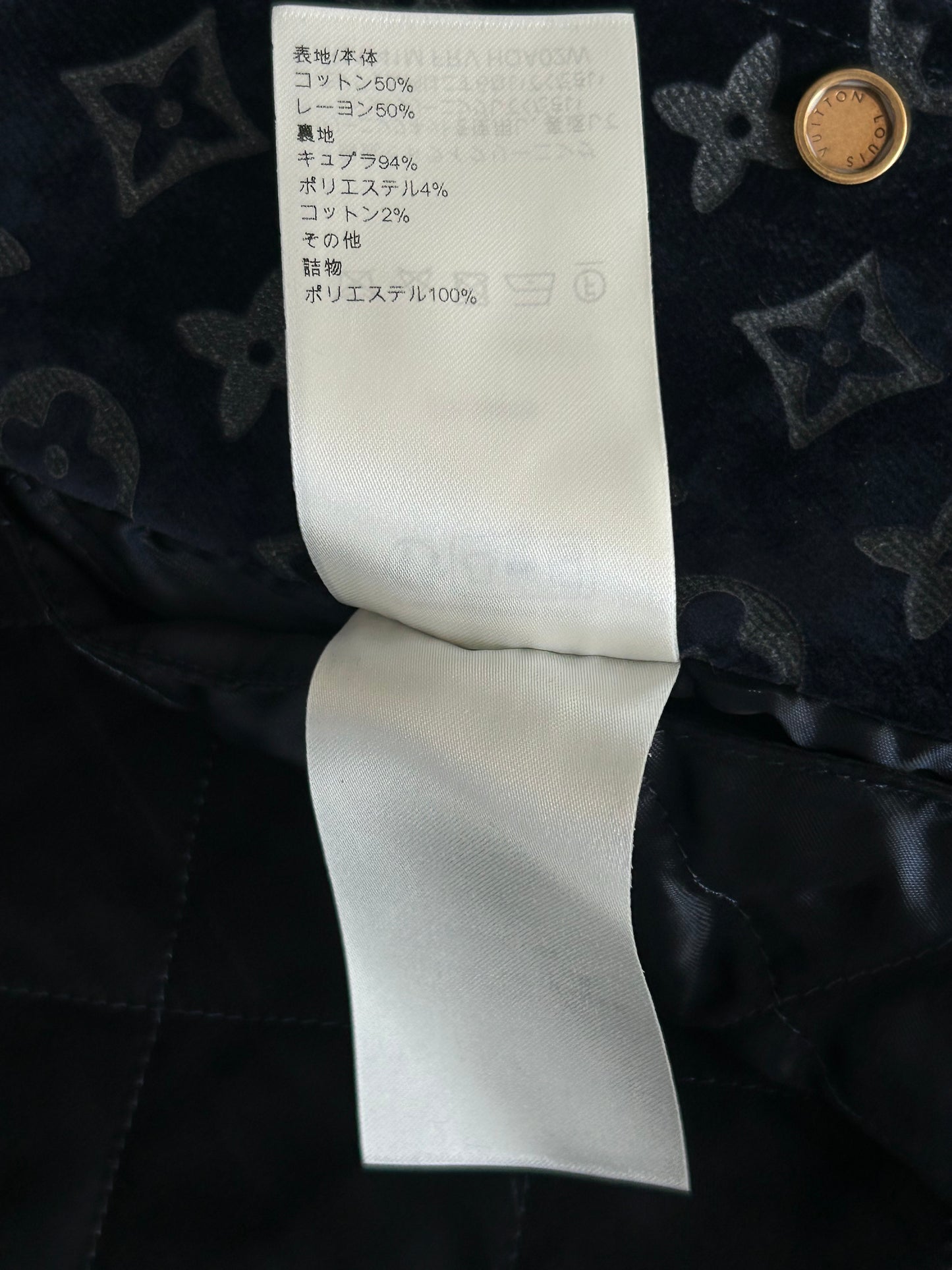 Louis Vuitton Blue Bleached Monogram Padded Velvet Jacket