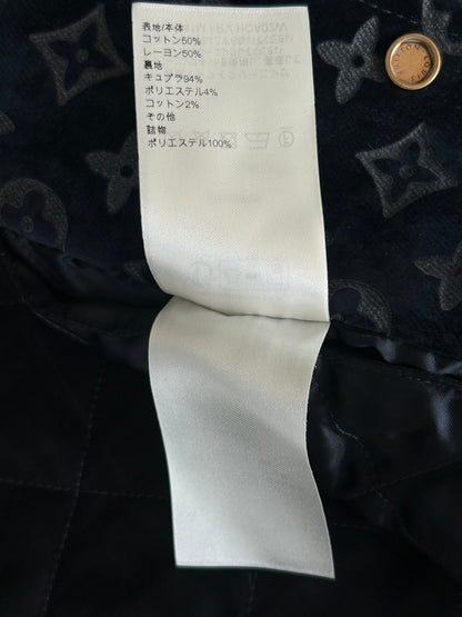 Louis Vuitton Blue Bleached Monogram Padded Velvet Jacket