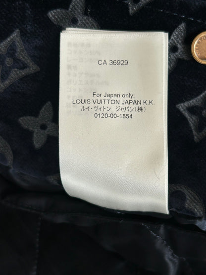 Louis Vuitton Blue Bleached Monogram Padded Velvet Jacket