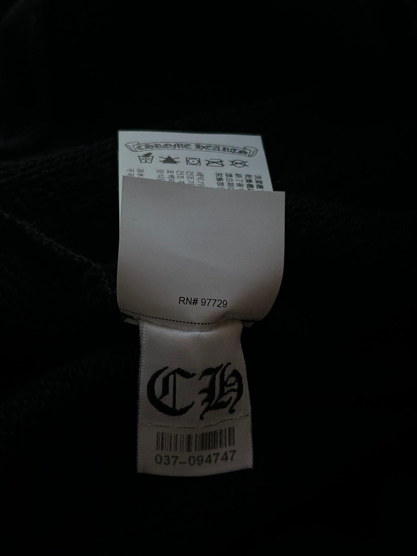 Chrome Hearts Black Triple Cross CH Logo Embroidered Hoodie