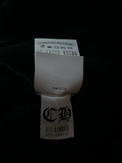 Chrome Hearts Black Triple Cross CH Logo Embroidered Hoodie