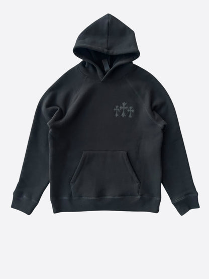 Chrome Hearts Black Triple Cross CH Logo Embroidered Hoodie