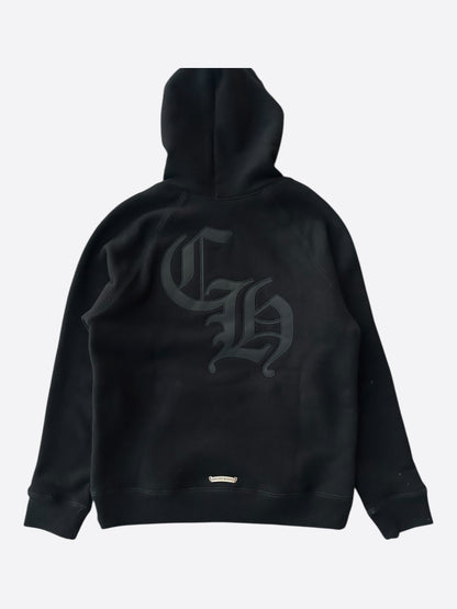 Chrome Hearts Black Triple Cross CH Logo Embroidered Hoodie