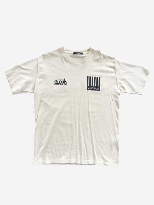 Louis Vuitton White Barcode Logo T-Shirt