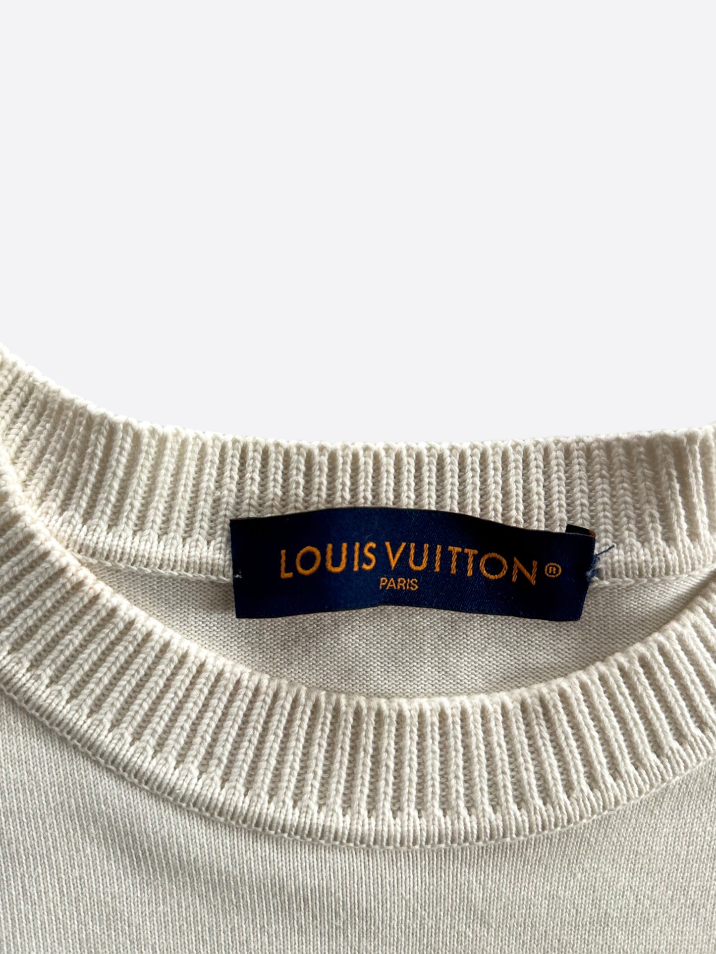 Louis Vuitton White & Grey Pin Logo T-Shirt