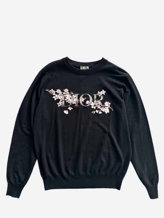 Dior Sorayama Black Cherry Blossom Wool Sweater