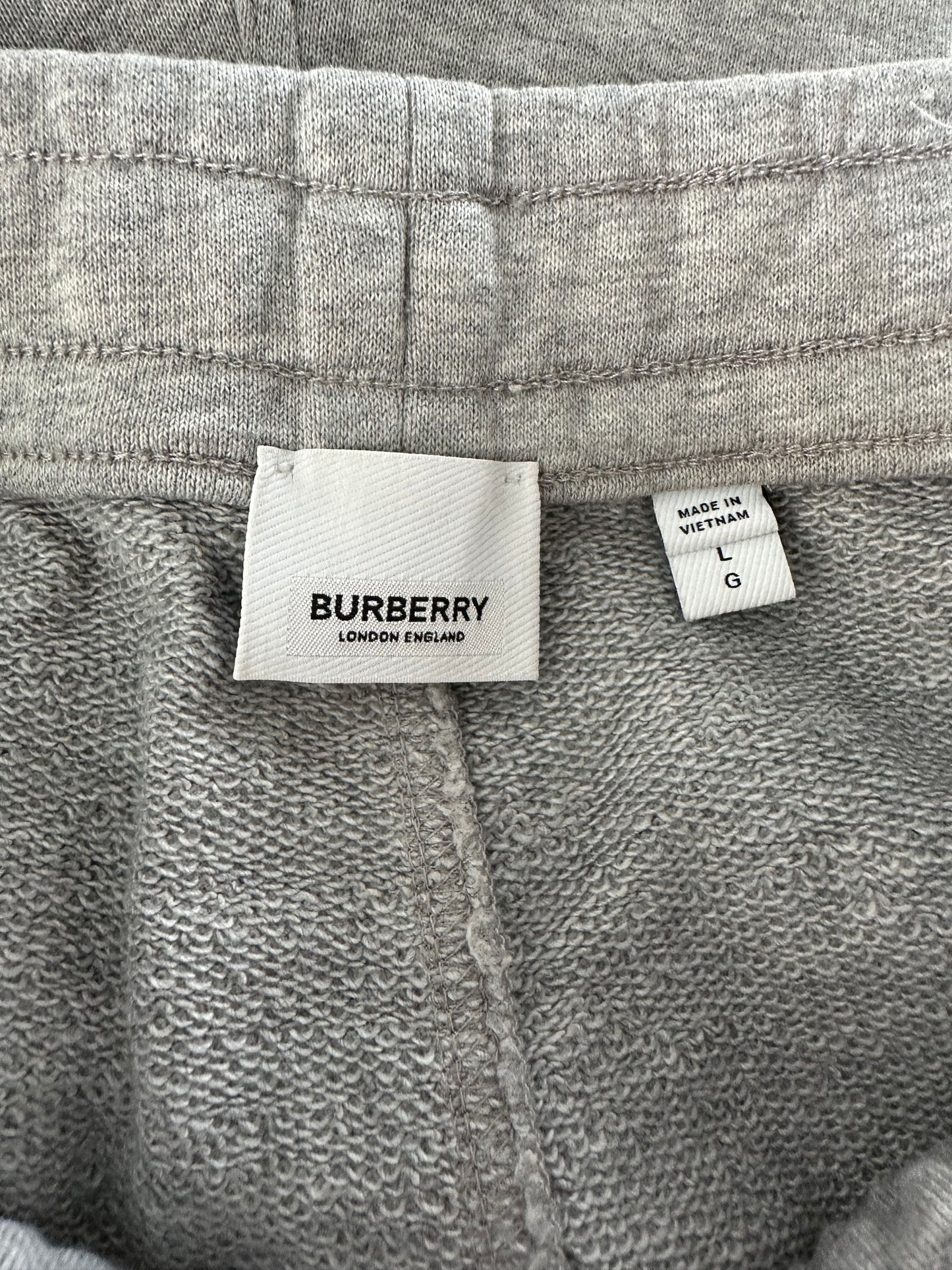 Burberry Grey & Tan Check Striped Sweatpants